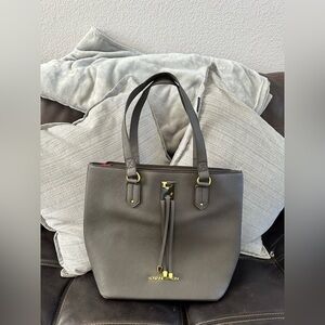 Adrienne Vittadini Elegant Gray Travel Tote Bag